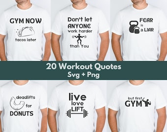 Workout Quotes SVG Bundle, Svg Files for Cricut, Power Lifting SVG, Workout SVG, Gym Wall Art, Training Svg, Exercise Svg, Svg Cut Files