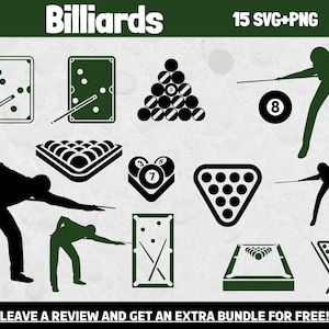 Bilhar Svg, Arquivos SVG, Pool Svg, Snooker Svg, Sports SVG, Imagem de clipart de bilhar, Clipart de sinuca, Arquivos de corte de bilhar, Bilhar PNG