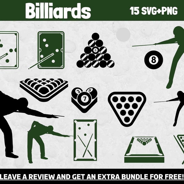 Billiards Svg, SVG Files, Pool Svg, Snooker Svg, Sports SVG, Billiards Clipart Image, Snooker Clipart, Billiards Cut Files, Billiards PNG