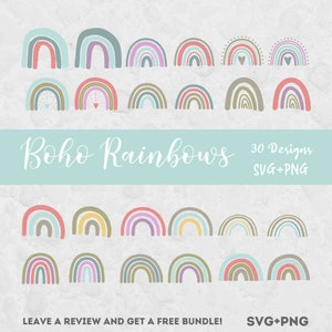 Regenbogen SVG, SVG-Dateien für Cricut, Boho SVG, Boho Regenbogen, Pastell Regenbogen SVG, Boho Clipart, Regenbogen PNG
