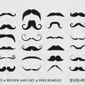 Pacote Svg de bigode, arquivos para Cricut, clipart de bigode, Gentleman Svg, Baby Boy SVG, Barber Svg, imagem de clipart masculina, silhueta de bigode