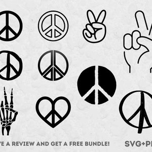 Paquete SVG de signo de paz, archivos Svg para Cricut, gesto de mano SVG, paz Svg, imágenes prediseñadas de paz, signo de mano SVG, imágenes prediseñadas de manos, signos de paz