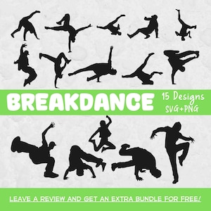 Bundle Svg break-dance, silhouettes de break-dance, danse SVG, break dance, clipart breakdance, clipart danse, break-dance PNG