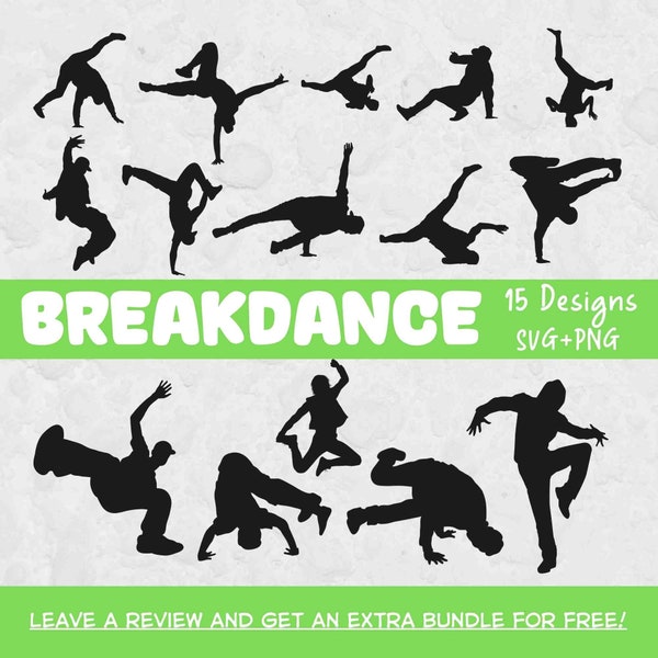 Break-dance Svg Bundle, Break-dance Silhouettes, Dance SVG, Break Dance, Breakdancing Clipart, Dance Clipart, Break-Dance PNG