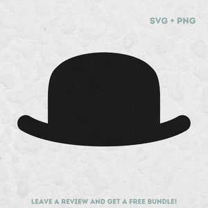 Bowler Hut, SVG-Dateien für Cricut, Bowler Hut Png, Hut Silhouette, Hut Clipart, Retro Hut, Billycock, Bob Hut, semi-formal