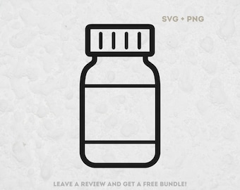 Pill Bottle Svg, SVG Files for Cricut, Bottle Clipart Image, Bottle Outline SVG, Medicine SVG, Medicine Design Svg, Pill Svg, Medical Png