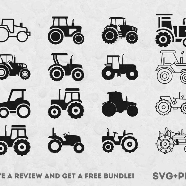 Tractor SVG Bundle, SVG Files for Cricut, Tractor PNG Bundle, Tractor Clipart, Farm Svg, Tractor Cut File, Tractor Silhouette, Farm Clipart