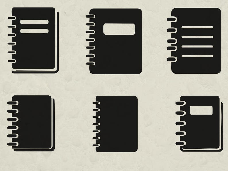 Notebook SVG Bundle, Spiral Notebook Svg, Planner Icons SVG PNG, School ...