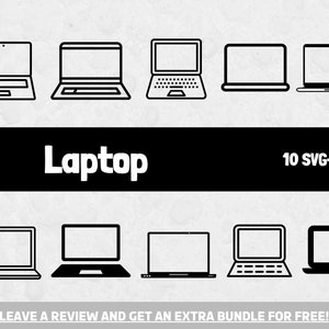 Laptop SVG Bundle, Pliki SVG dla Cricut, Clipart komputerowy, Clipart PC, Tech svg, Clipart laptop, Laptop Png, Plik do cięcia laptopa, Projekt laptopa