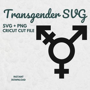 Transgender Symbol SVG, Trans Icon Cut File, Pride Symbol SVG, LGBTQ Clipart, Gender Symbol Cricut File