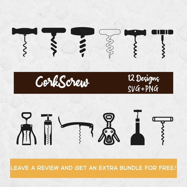 Corkscrew SVG, Svg files for Cricut, Corkscrew Silhouette,Wine SVG, Wine Clipart, Bottle Opener, Cork Svg, Wine Cut Files, Wine Design SVG