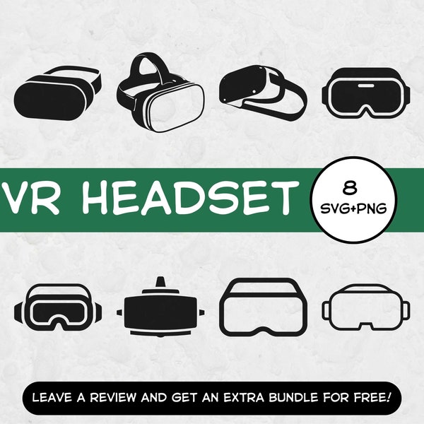 VR Headset SVG Bundle, Svg files for Cricut, Headset Cut File, Virtual Reality Svg, Gaming Svg, Ai Svg, Virtual Reality Clipart, VR Design