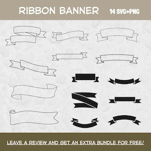 Ribbon Banner SVG Bundle, SVG-Dateien für Cricut, Banner SVG, geschnittene Dateien, Banner Clipart, Ribbon Banner, Banner PNG