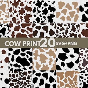Cow Print SVG Bundle, Animal Print SVG, Cow Pattern, Western Farmhouse SVG, Cricut Cut Files, Sublimation, Digital Paper