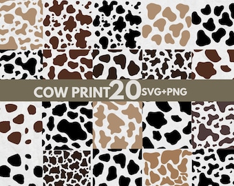Cow Print SVG Bundle, Animal Print SVG, Cow Pattern, Western Farmhouse SVG, Cricut Cut Files, Sublimation, Digital Paper