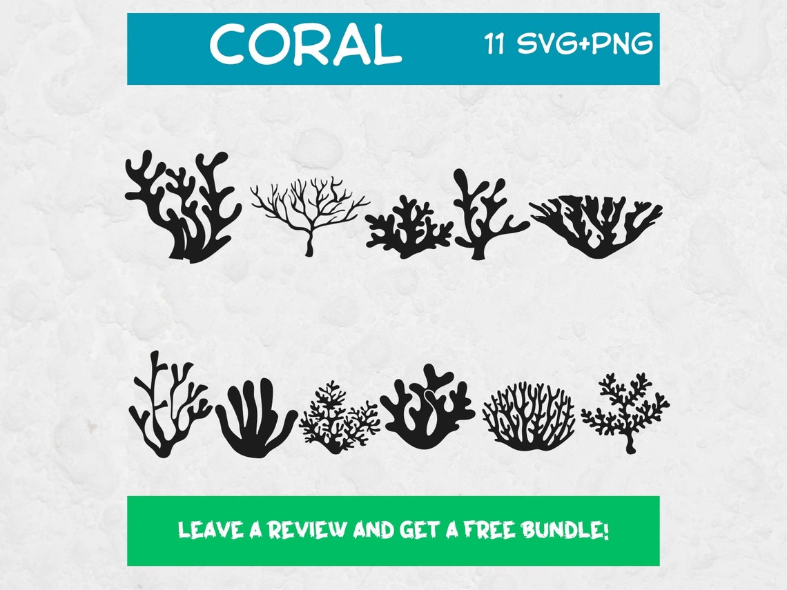 Coral SVG Bundle, Svg Files for Cricut, Coral PNG, Beach Svg, Ocean Svg ...