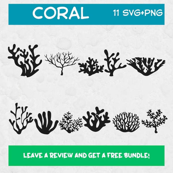 Coral SVG Bundle, Svg files for Cricut, Coral PNG, Beach Svg, Ocean Svg, Coral Clipart, Coral Vector, Coral Reef, Coral Cut Files