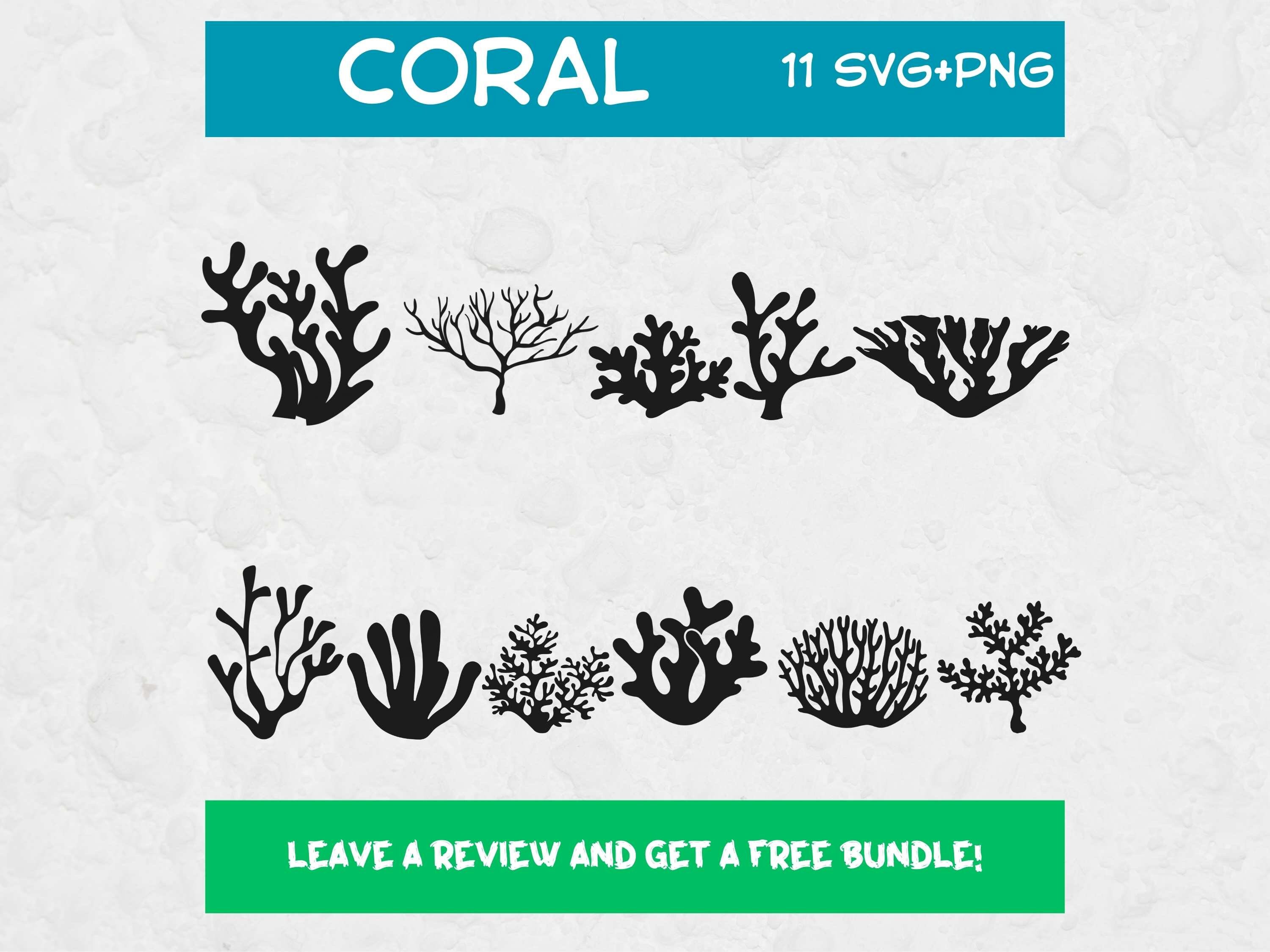 Coral SVG Bundle, Svg Files for Cricut, Coral PNG, Beach Svg, Ocean Svg ...