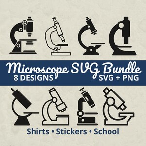 Microscope SVG Bundle, Svg files for Cricut, Science Svg, Scientist Svg, Hospital Clipart, Labwork SVG, Investigate SVG, Science Clipart