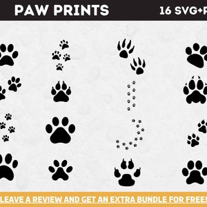 Paw Print Svg bundel, SVG-bestanden voor Cricut, Paw Cut-bestand, Paw Clipart, Hond SVG, Kat Svg, Hond Clipart, Pet Prints, Paw Svg, Paw Print Cut