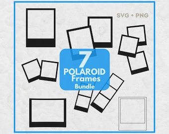 Polaroid Frame Svg Bundle, SVG Files for Cricut, Polaroid Cut File, Frame Clipart, Frame Cut File, Photography Clipart, Photoframe SVG