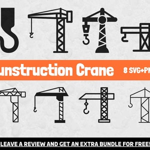 Grue de construction SVG, SVG de construction, couper des fichiers, des cliparts bâtiment, des cliparts Construction, Svg constructeur, des cliparts grue, grue PNG