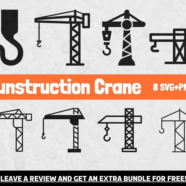Construction Crane SVG, Construction SVG, Cut Files, Building Clipart, Construction Clipart, Builder Svg, Crane Clipart, Crane PNG