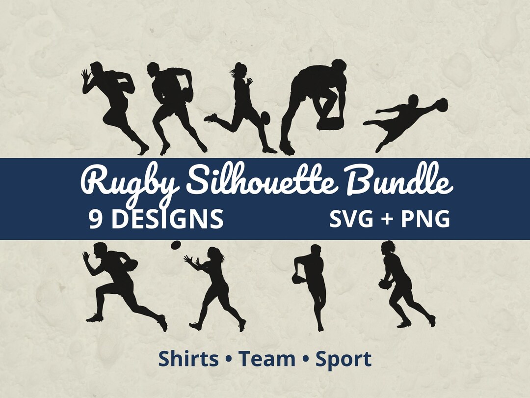 Rugby Svg Bundle, Rugby Player Silhouette, Rugby Shirt Design, Sports ...
