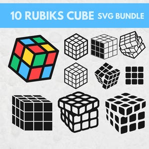 Rubiks kub SVG-paket, pusselkub SVG, Rubik kub PNG, Cricut Cut-fil, pusselclipart, Fidget-leksakssvg, barnpusseldesign
