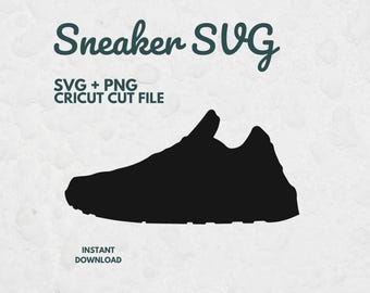 Silhouette di scarpa da ginnastica in formato SVG, file SVG per Cricut, scarpa SVG, file di taglio per scarpa da ginnastica, immagine clipart di scarpa, atleta SVG, immagine clipart sportiva