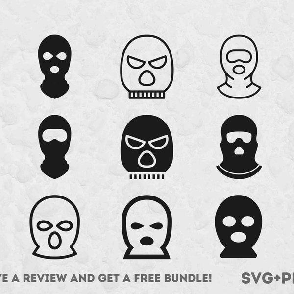 Balaclava SVG, Paper Doll Clipart, Ban Robber, Svg files for Cricut, Thief SVG, Head Wear svg, Ski Mask, Winter Hat