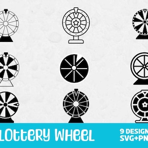 Lotterie Rad SVG, SVG-Dateien für Cricut, Lotterie SVG, Lotterie Clipart, Spiel SVG, Spiele, Lotterie Schnittdatei, Glücksrad SVG