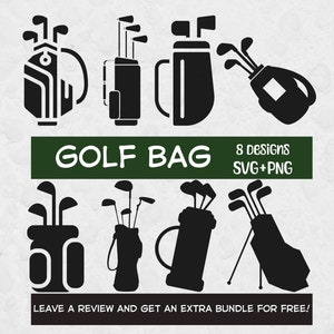 Sac de golf SVG, Fichiers SVG pour Cricut, Golf SVG, Golfeur SVG, Golf Clipart, Golf SVG, Golf Player SVG, Cricut SVG, Caddy SVG, Golf Bag Png