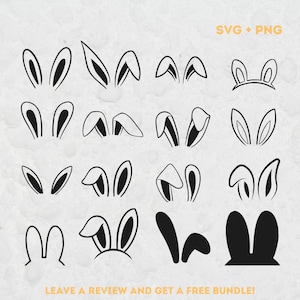 Orecchie da coniglietto pasquale Svg, File Svg per Cricut, Orecchie PNG, Clipart di Pasqua, Coniglietto Svg, Coniglietto PNG, Clipart orecchio, Design pasquale
