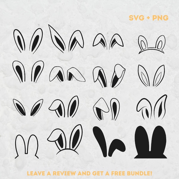 Easter Bunny Ears Svg, Svg Files for Cricut, Ears PNG, Easter Clipart, Bunny Svg, Bunny PNG, Ear Clipart, Easter Design