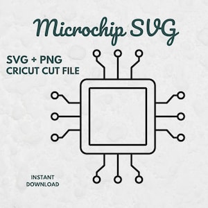 マイクロチップSVGアイコン、CPUチップSVG、回路プロセッサアイコン、コンピュータチップクリップアート、テクノロジーアイコンsvg、svg png cricut