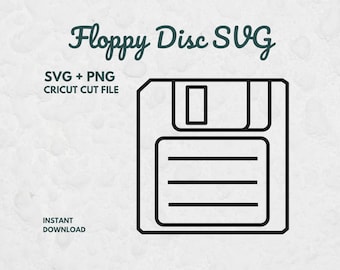 Floppy Disc SVG, Svg files for Cricut, Floppy Disc PNG, Computer Clipart, Retro Computer Svg, Technology Clipart, Computer Design, Gamer Svg