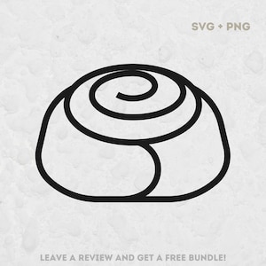 Cinnamon Roll SVG, Svg files for Cricut, Bun Clipart, Pastry SVG, Baking SVG, Cinnamon Roll Vector, Roll Cut File, Cinnamon Roll Outline
