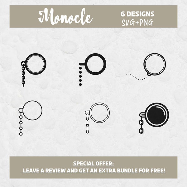 Monocle Svg, Svg Files for Cricut, Monocle PNG, Glasses Clipart, Character Design, Glasses SVG, Retro Glasses, Retro PNG, Monocle Cut File