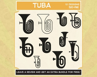 Tuba SVG, Archivos SVG para Cricut, Tuba Silhouette, Tuba Cut File, Marching Band SVG, Tuba Clipart, Tuba Png, Tuba Design Svg, Tuba Stencil