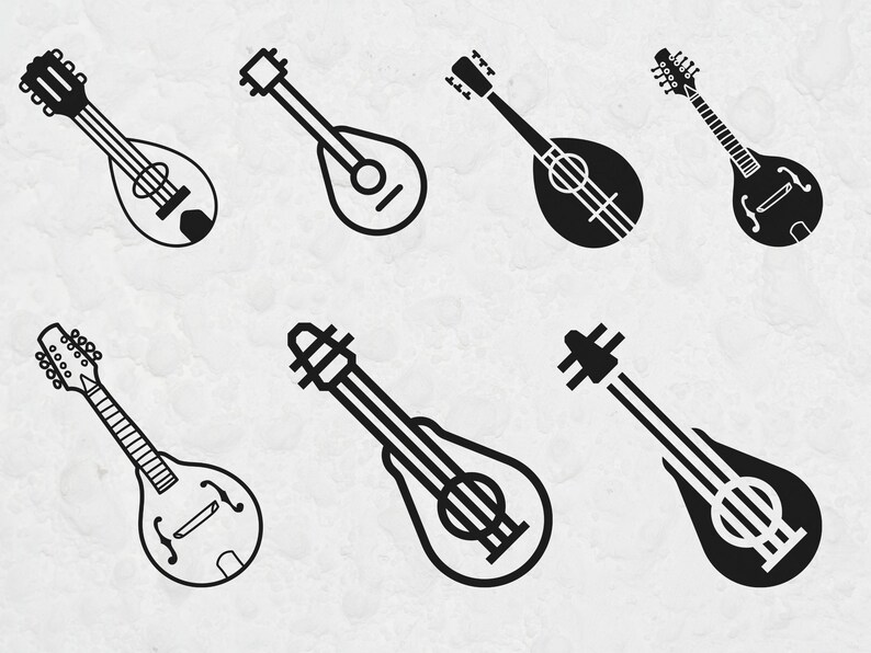 Mandolin Icon Mandolin SVG Bundle, Mandolin Silhouette SVG for Cricut, Mandolin ...