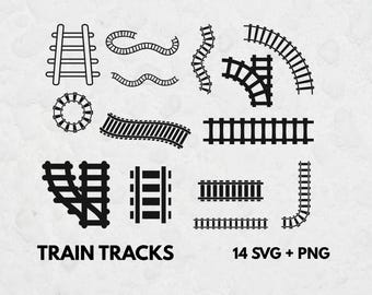 Train Tracks SVG, Train Track SVG Bundle, Railway Tracks Clipart, Train Cut File, SVG Files for Cricut, Train png, Transportation svg