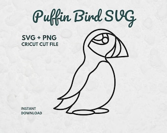 Puffin Bird Svg, Svg Files for Cricut, Bird Svg, Bird Clipart, Bird Outline, Bird Watcher, Puffin Bird Clipart, Puffin Bird Cut File, SVGs