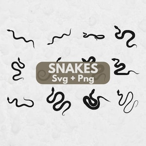 Bundle SVG serpent, Silhouette de serpent, fichier coupe reptile, SVG Cricut, Clipart serpent, Animal SVG, png serpent