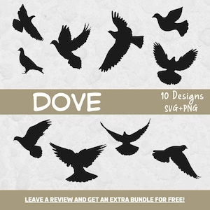 Dove SVG Bundle, SVG Files for Cricut, Bird Svg, Bird Clipart, Dove Silhouette, Pigeon Svg, Dove Clipart, Dove Vector, Pigeon Clipart Image