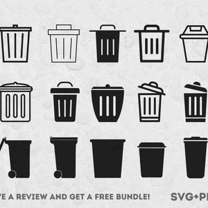 Trash Can SVG, Svg files for Cricut, Trash Svg, Bucket Svg, Recycle SVG, Trash Can Clipart, Trash Can Cut File, Trash Design SVG