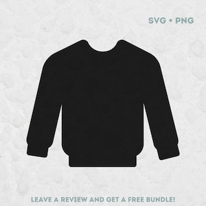 Maglione Silhouette Svg, File Svg per Cricut, Forma maglione, Abbigliamento Svg, Maglione Svg, File di taglio maglione, Maglione PNG, Immagine Clipart vestiti