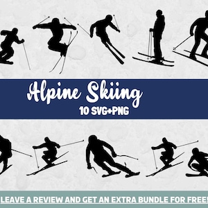 Alpine Skiing Svg, Cricut Svg, Skier Silhouette, SVG Files for Cricut, Downhill Clipart, Downhill Skiing Svg, Winter Svg, Winter Sports SVG