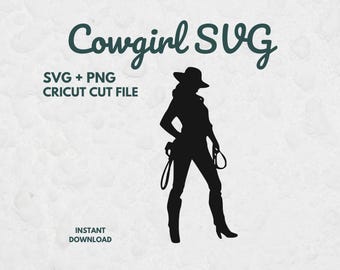 Cowgirl Silhouette SVG, Western Shirt Design, Rodeo Cut File, Country Girl PNG, Cricut Silhouette