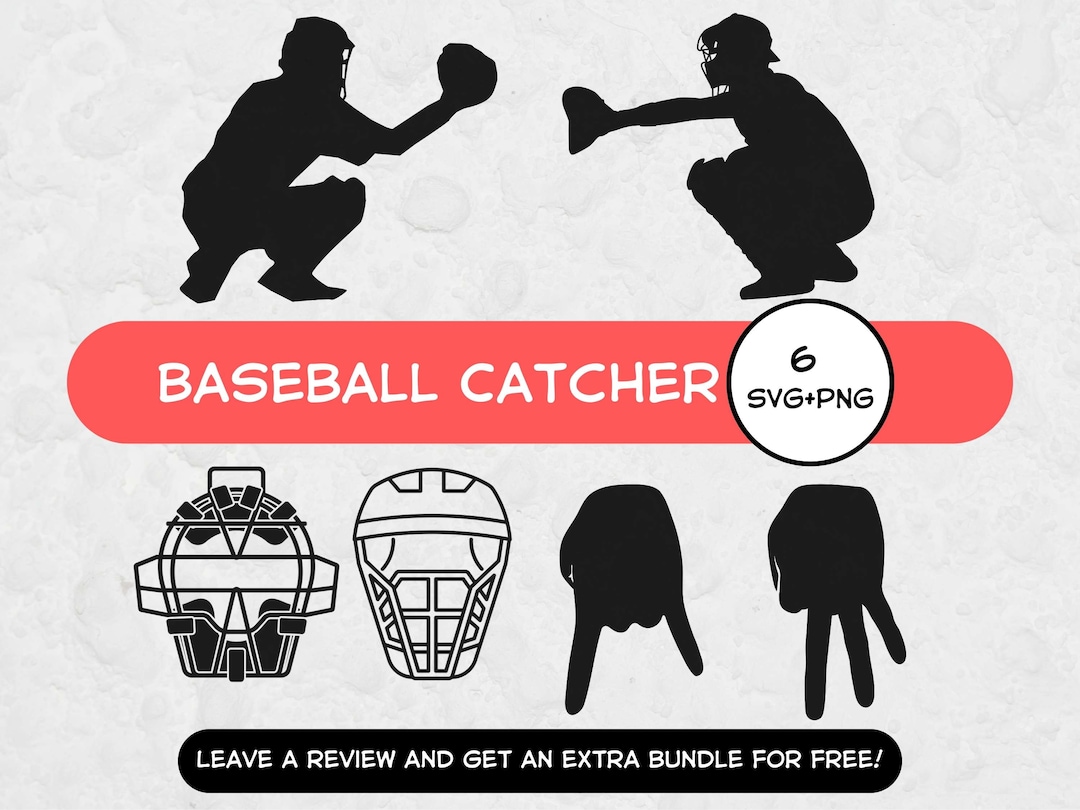 Baseball Catcher SVG, SVG Files for Cricut, Baseball Clipart, Baseball Silhouette, Hand Signs